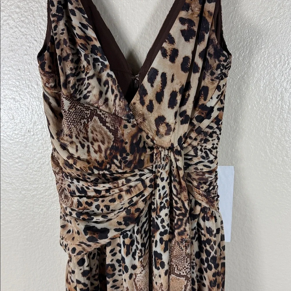 Michael Costello × REVOLVE Natalia Gown in Leopard Brown Animal Medley - Picture 6 of 10